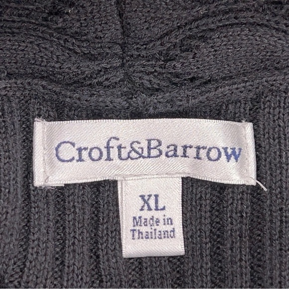 NEW XL CROFT AND BARROW BLACK COWL NECK KNIT SWEATER LONG SLEEVE - Picture 8 of 11